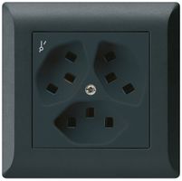 UP-Steckdose Hager kallysto.line 3×T23 1×S C schwarz