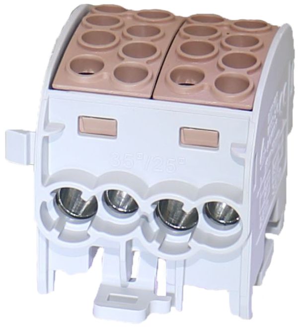 Verteilerblock Typ C 4×35/4×25mm² 125A CU braun