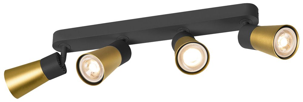 Spot SLV PURI 2.0 Cone CW GU10 4×6W VAR 365×42×138mm noir/or