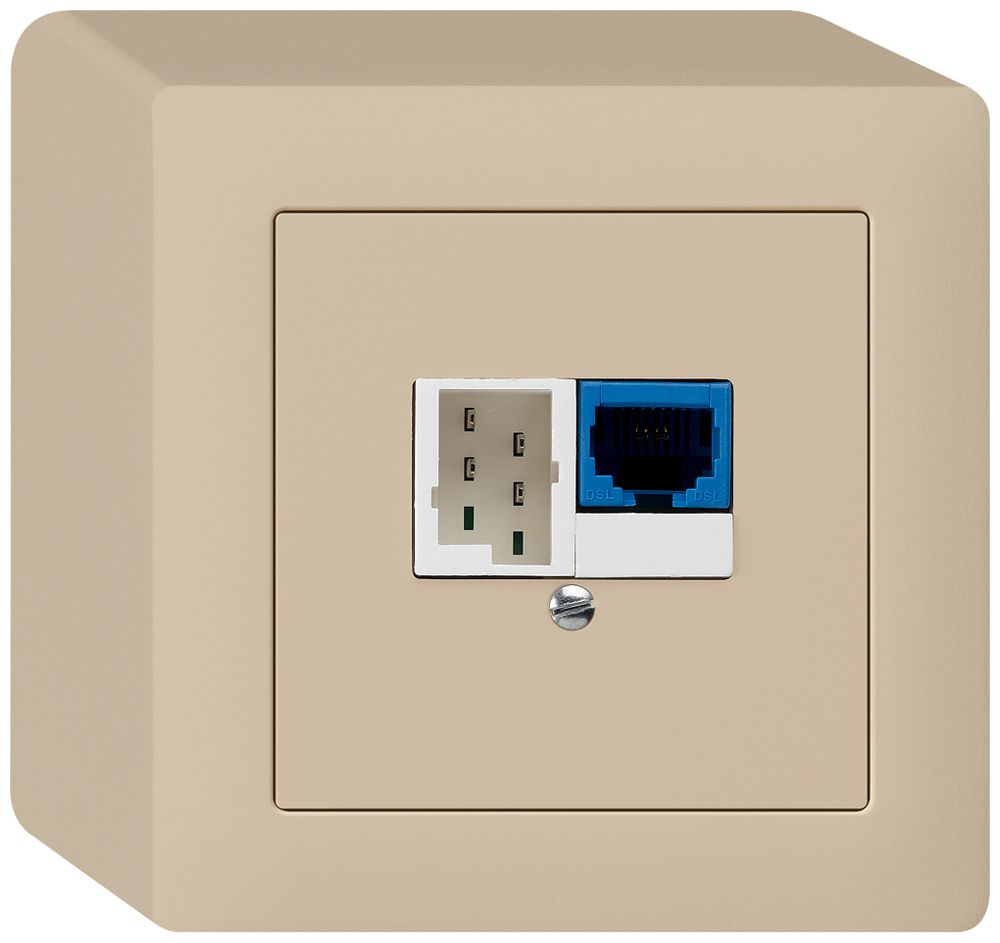 AP-Dose DSL 1×RJ45/1×T+T beige