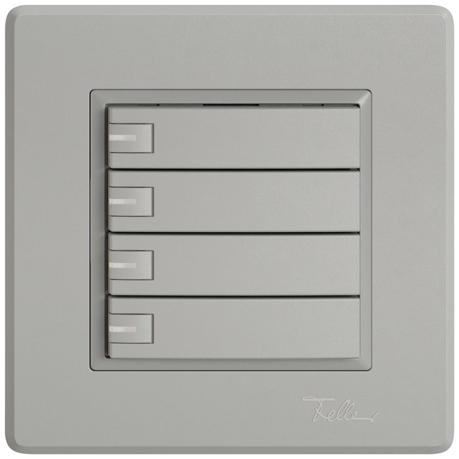 Pulsante universale INC EDIZIO.liv UNI SNAPFIX® 5…48V c.LED blu 4× com.1T grc