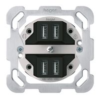 Inserto per presa INC 4×USB Hager montaggio F 2400mA