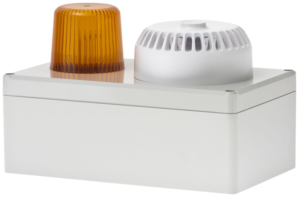 Blitzleuchte Hugentobler Typ 110 mit Sirene 24VAC 5Ws orange