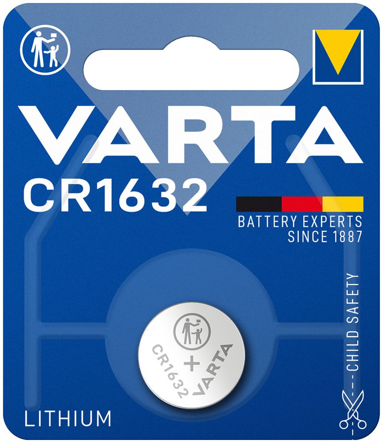 Pila bottone litio VARTA Electronics CR1632 3V blister a 1 pezzo