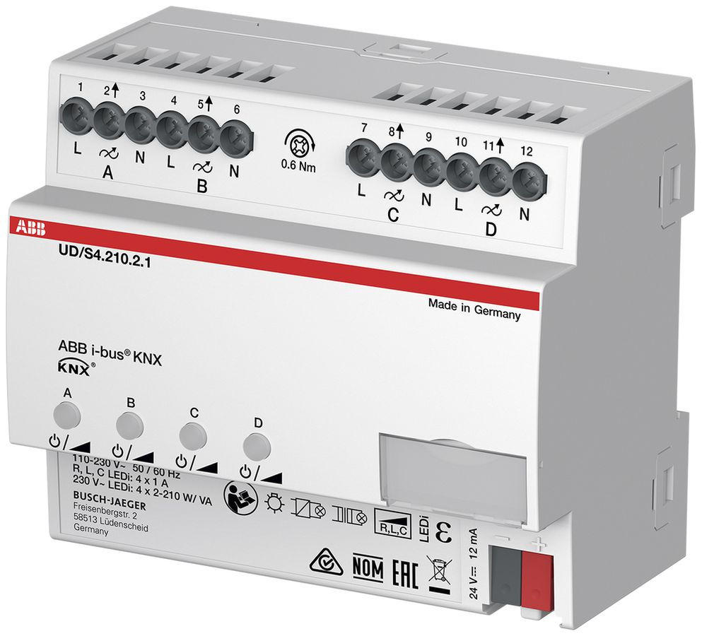 REG-Dimmaktor ABB KNX UD/S 4.210.2.1, 4×210W