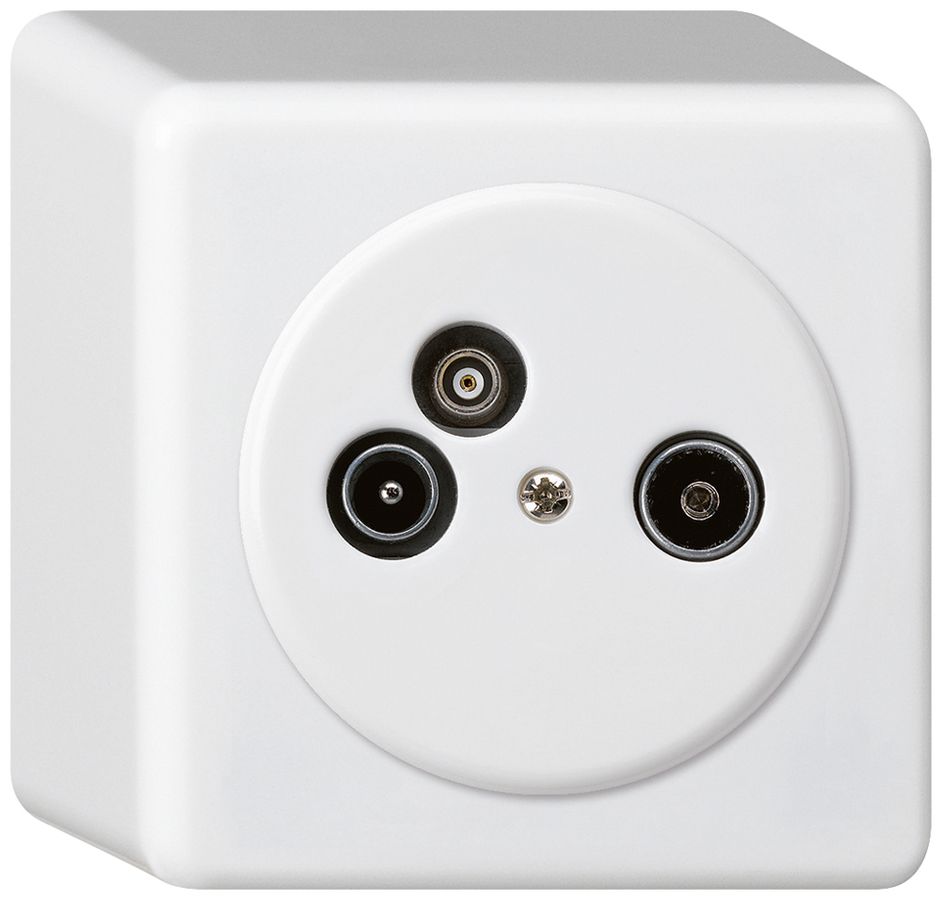 AP-Antennendose TV-R-Daten basico 14dB weiss