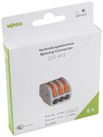 Borne de connexion WAGO 222-413 en blister 5 pièces 3L 0.08…4mm² 32A 400V gris