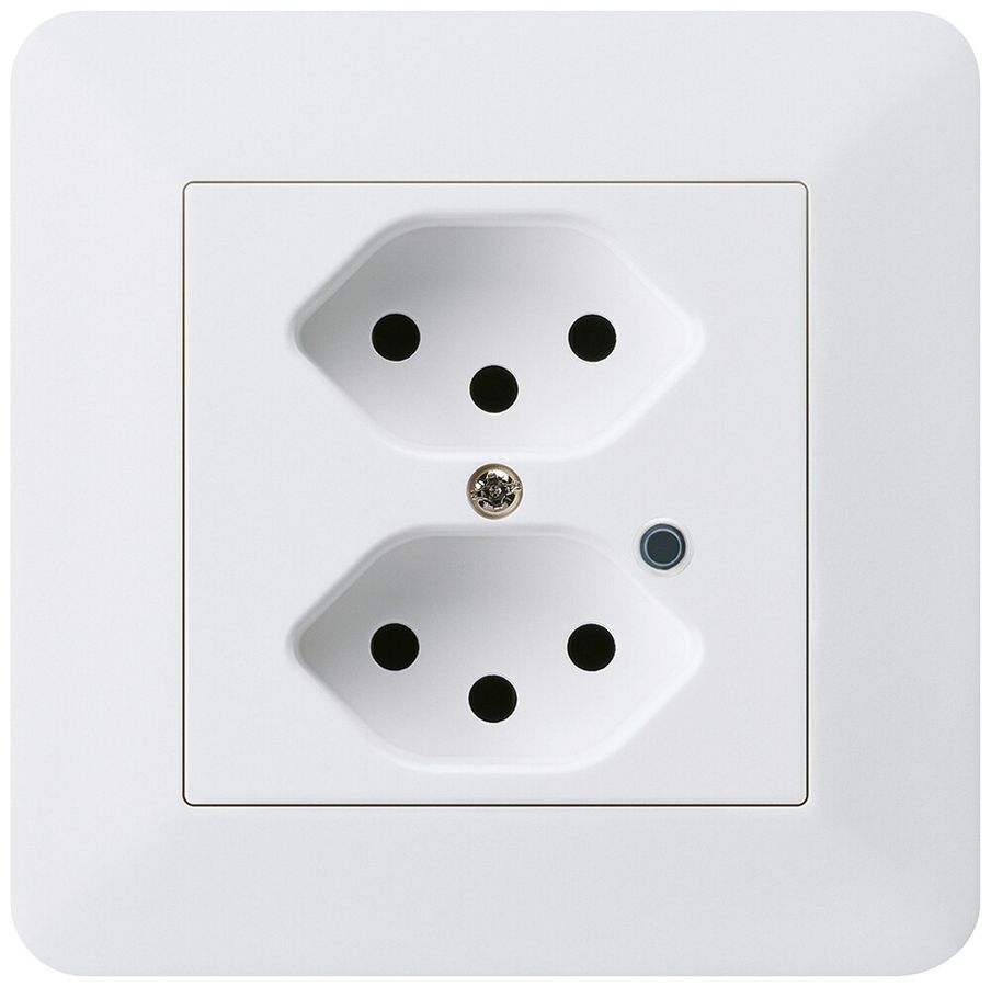 UP-Steckdose Hager kallysto.trend 2×T13 beleuchtet C ultraweiss