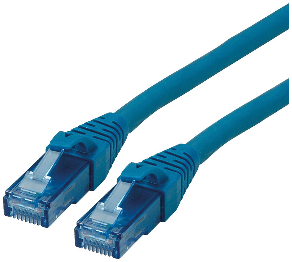 Patchkabel RJ45 ROLINE Kat.6A U/UTP AWG26 LSZH blau 20m