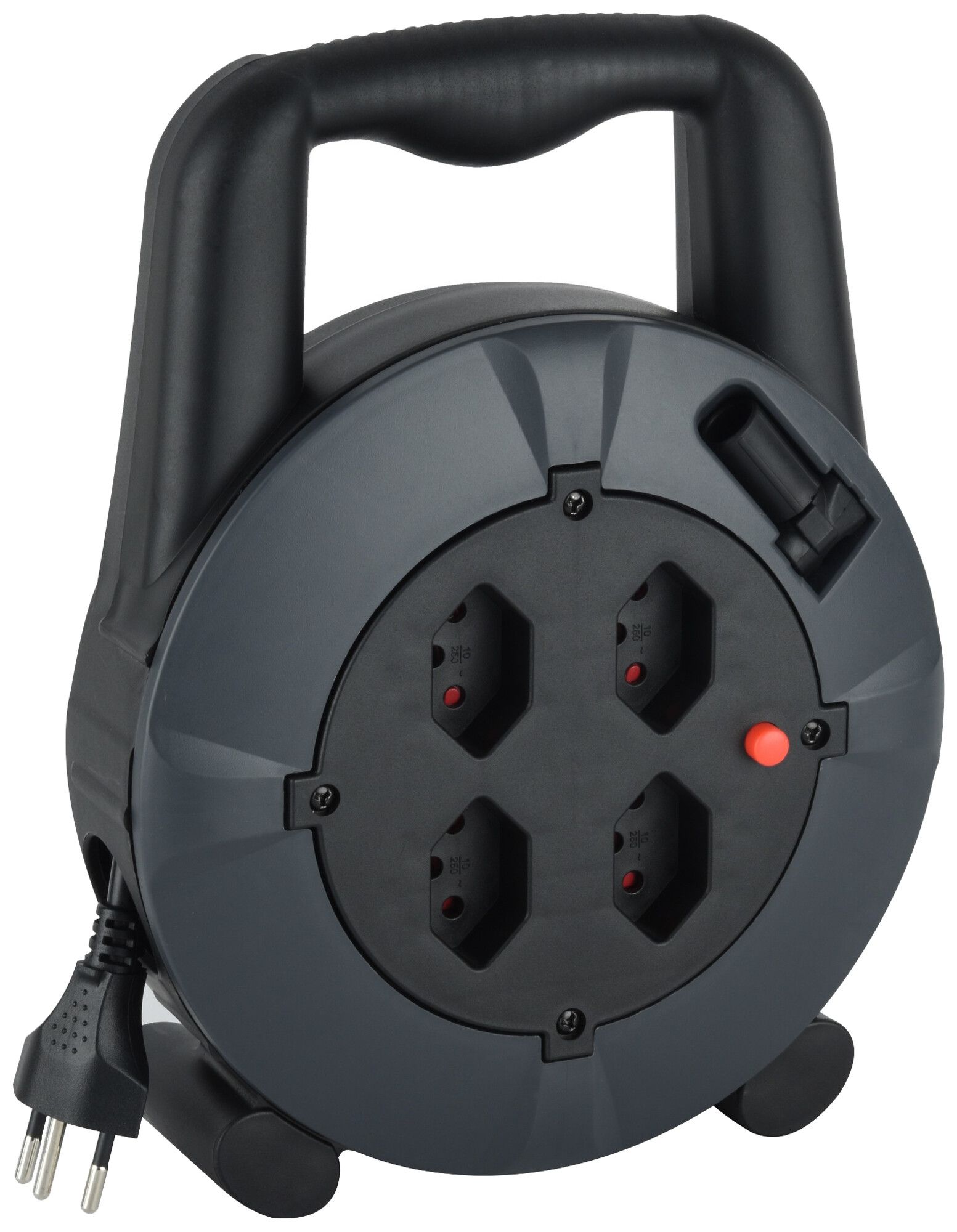 Kabelrolle 4×T13 10m IP20 schwarz/dunkelblau