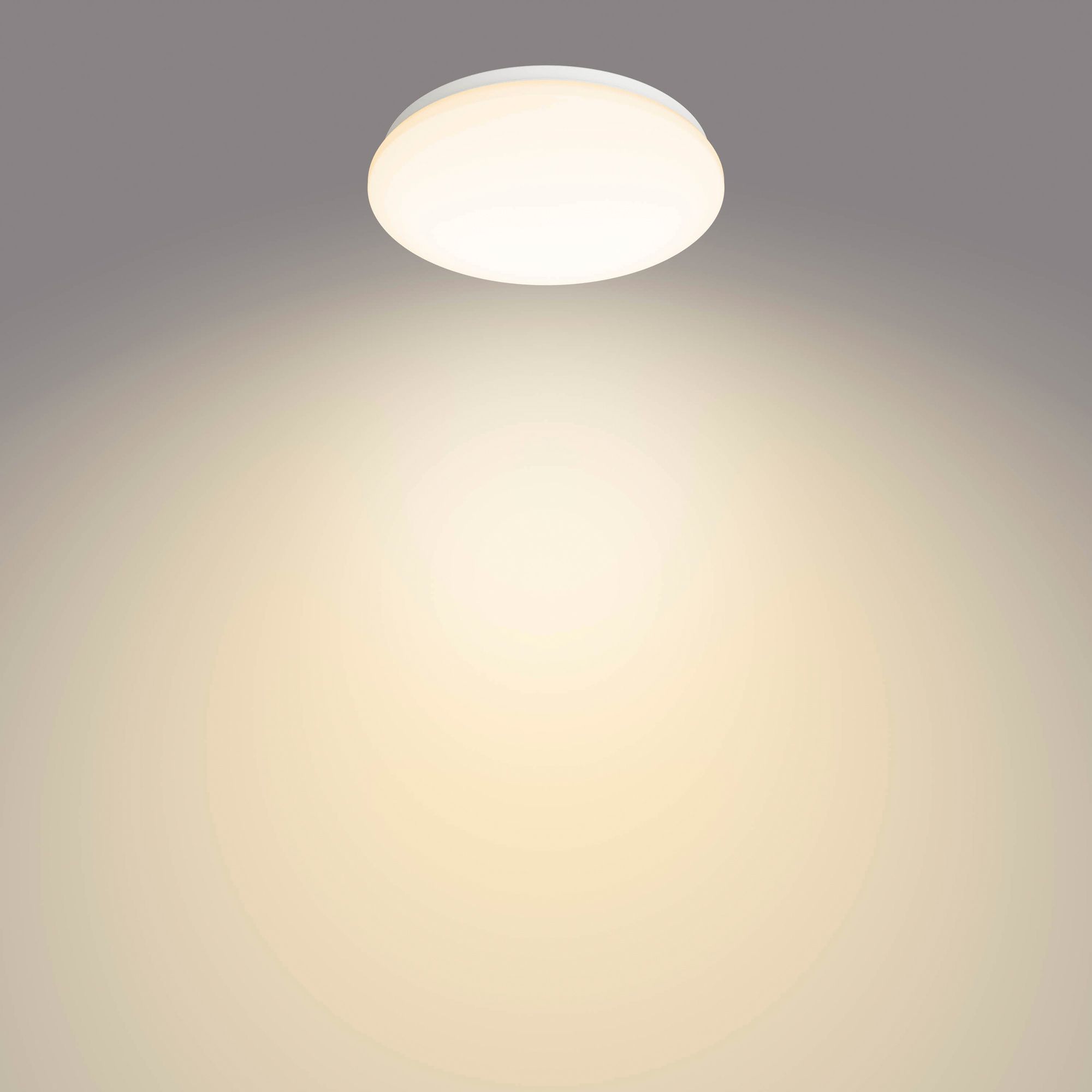 LED-Deckenleuchte Philips Moire 6W 600lm 2700K Ø225mm weiss