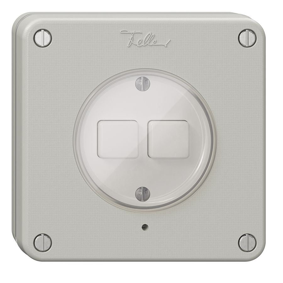 UP-Druckschalter 2K/2T NEVO Wiser lichtgrau