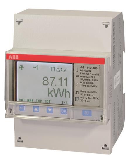 Compteur d'énergie AMD ABB iBus A41 412-100, 1×80A Gold 2DI/2DO RS-485