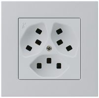 UP-Steckdose Hager kallysto.pro 3×T23 1×S C lichtgrau