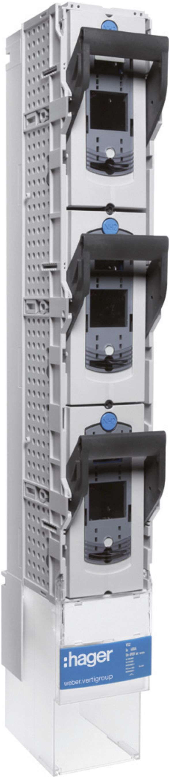 NHS-Lastschaltleiste weber.vertigroup 1P DIN1 400A SaS 185mm Stahlklemme