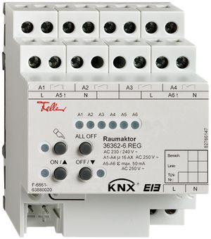 REG-Raumaktor KNX FH 6-fach
