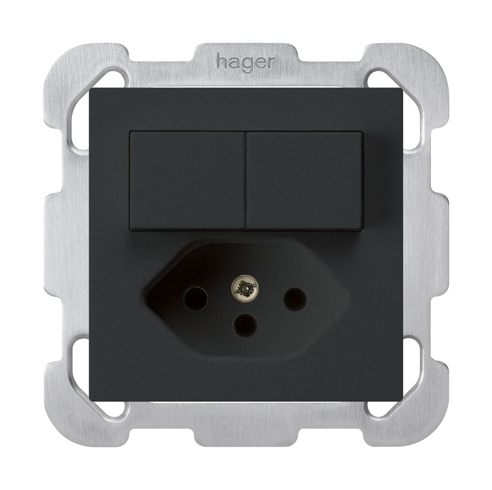 UP-Kombination 3/1P+A-R+T13 schwarz kallysto mit Befestigungsplatte