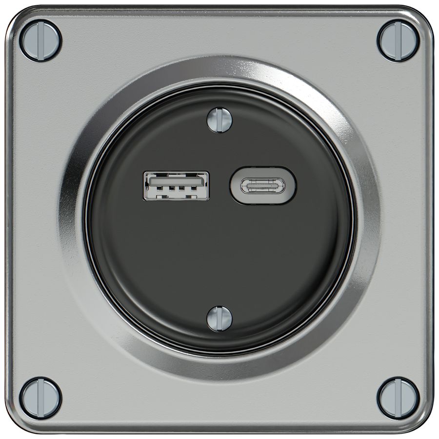 Presa di carica USB ELEMENT 1×USB-A 1×USB-C 3600mA alluminio