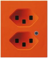FLF-Steckdose Hager 2×Typ 23 beleuchtet D orange