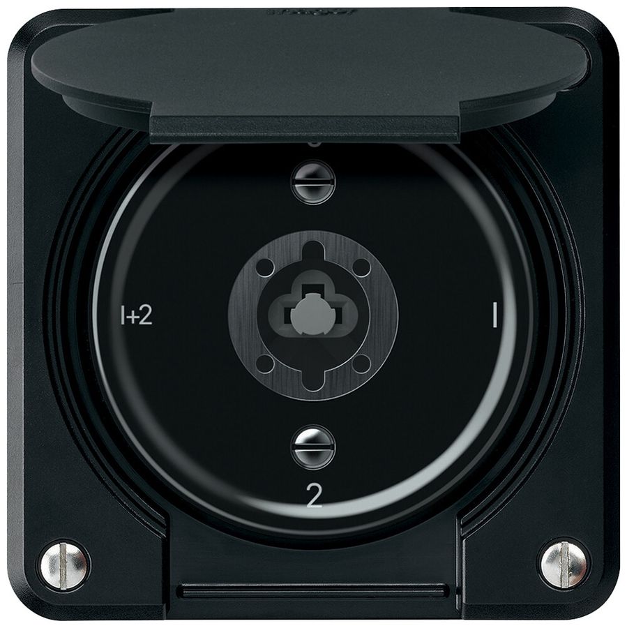 Schlüsselschalter robusto Serienschalter 16A 250V 86×86mm schwarz