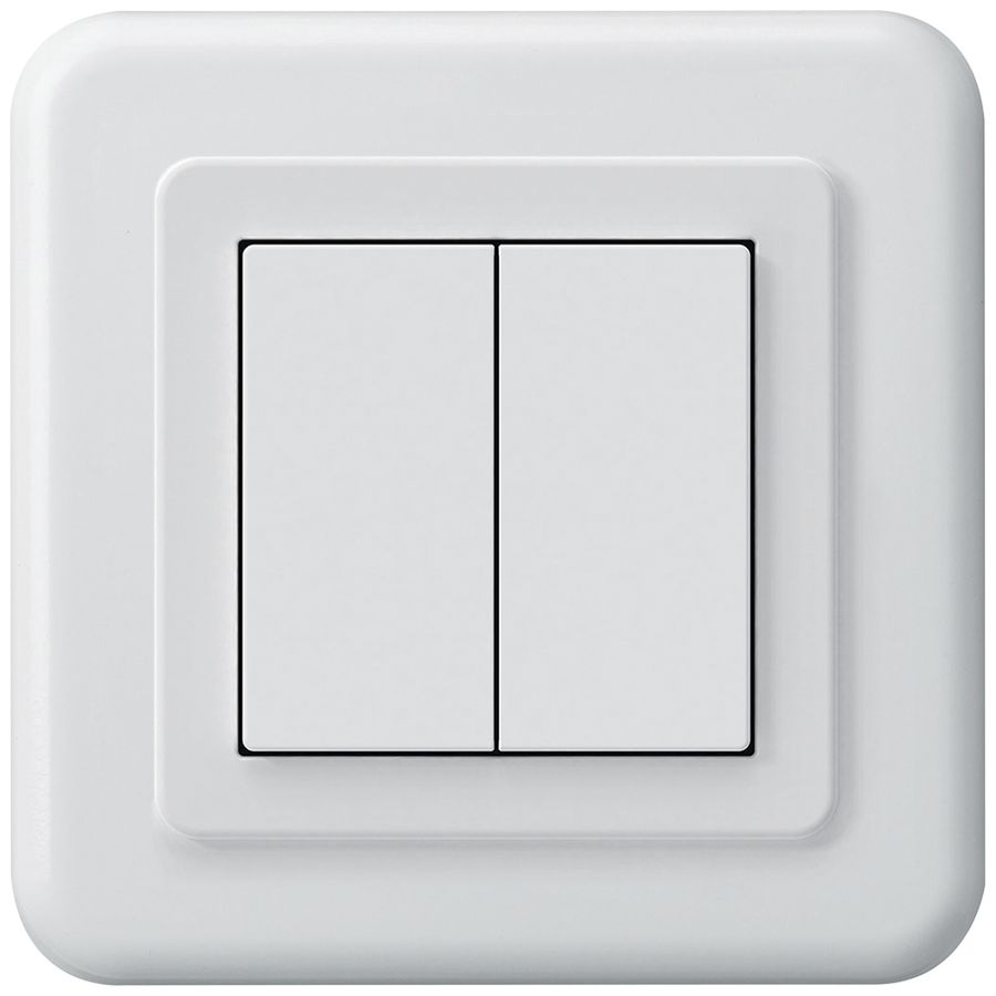 Poussoir KNX ENC Hager BA basico C double 86×86mm blanc