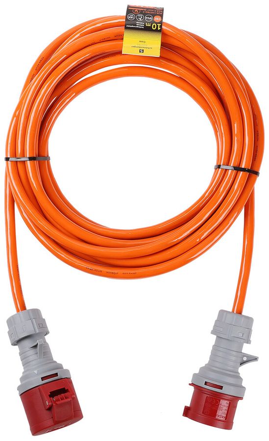 Câble de rallonge Schönenberger PUR CEE/CEE 5×2.5mm² 16A IP44 10m orange