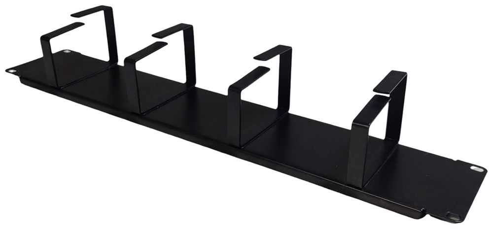 Rangierpanel 19" Standard-Line, 4× Kabelbügel 64×86mm 2HE St-Bl schwarz