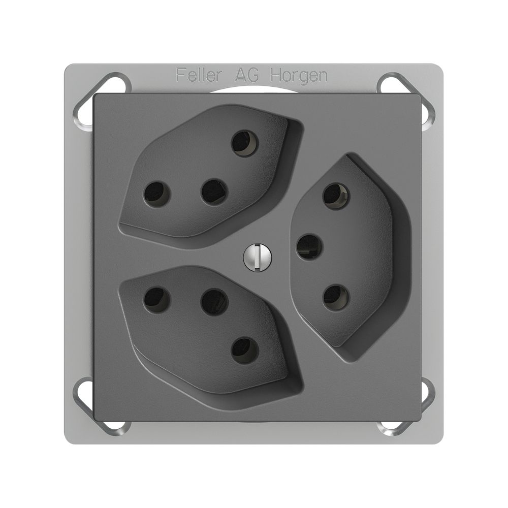 Presa INS EDIZIOdue 3×T13 grigio scuro