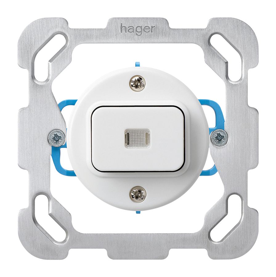Insert pour interrupteur lumineux ENC basico 3/2 plaque de fixation blanc