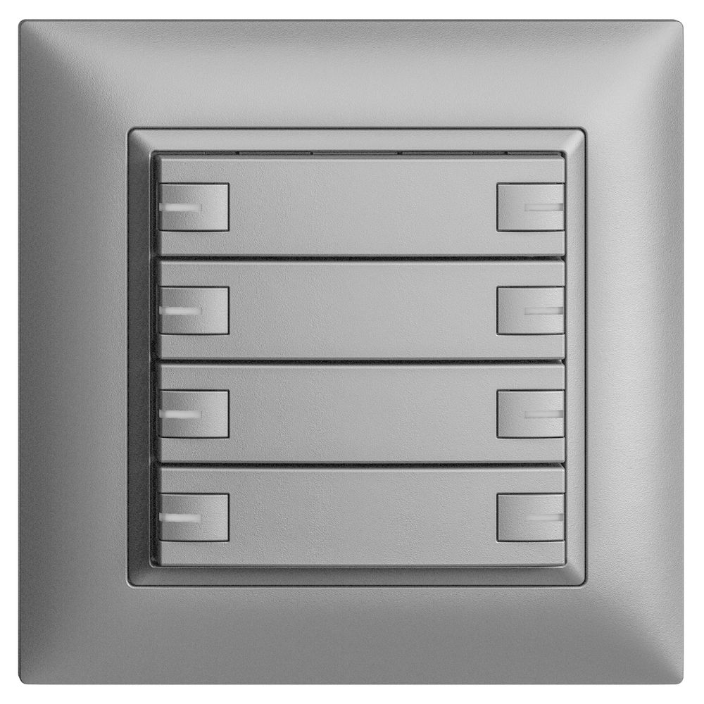UP-KNX-Taster RGB EDUE FMI, 250mW, m.RGB-LED, 8×Taste, 1×Tastenb., si