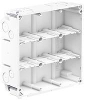 Hohlwanddose AGRO 3×3 850°C mit Laschen, M20/25, weiss