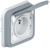 Prise ENC PLEXO FR LNPE gris 16A 250V IP55