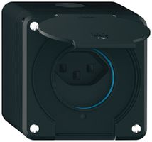 Prise AP robusto 1×type 23 lumineux IP55 noir