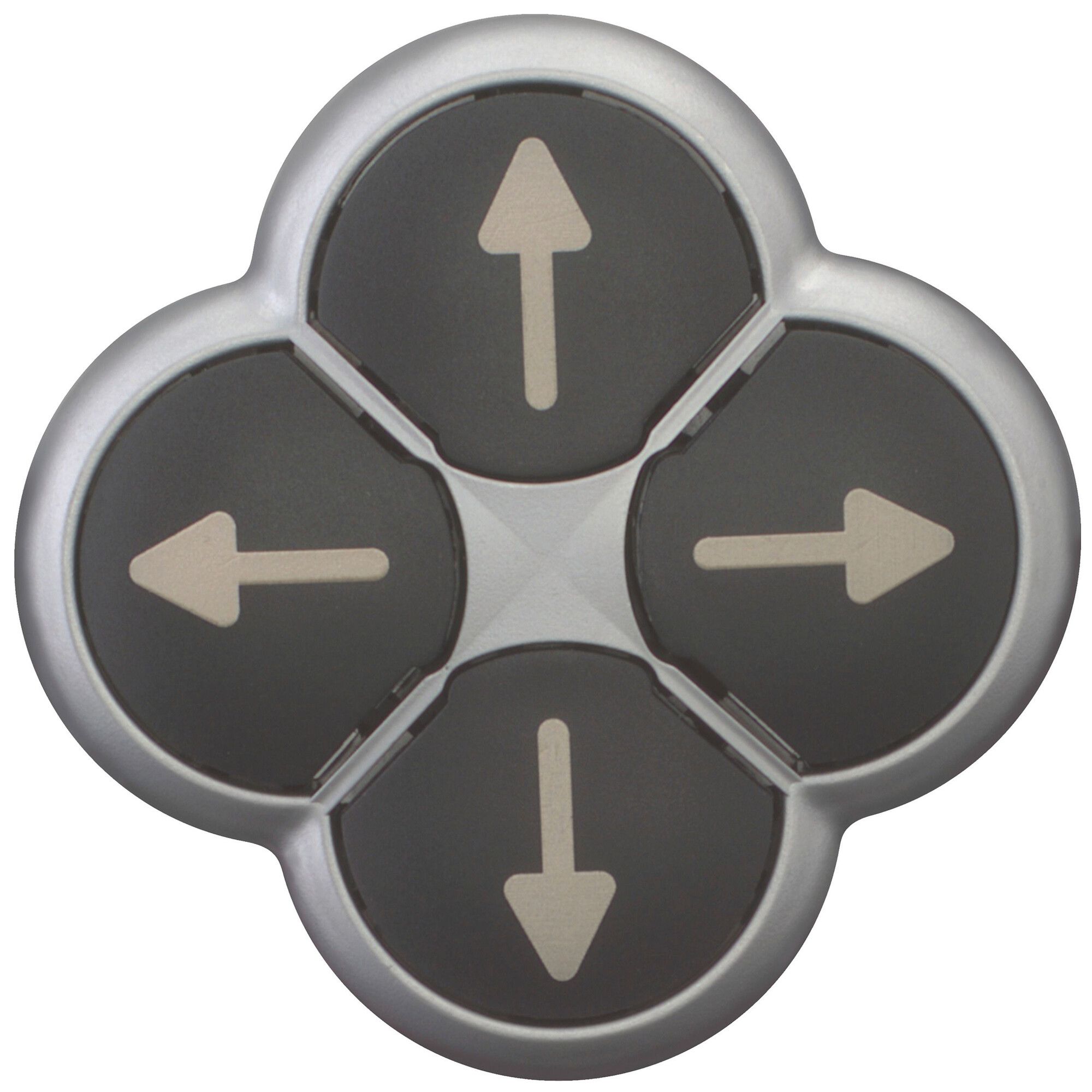 Poussoir Eaton M22-D4-S-X7 noir 4 flèches Ø22.5mm plat