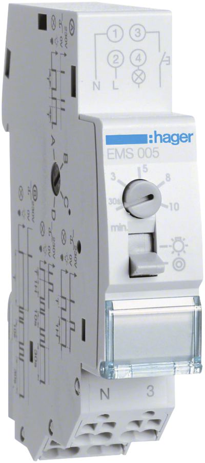 Treppenhausautomat Hager Multifunktion 1 Schliesser 230V 16A