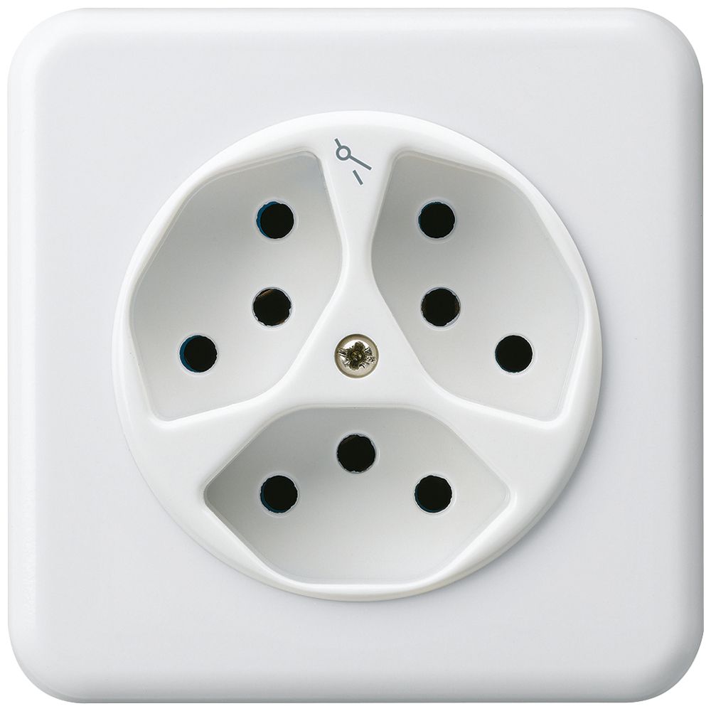 UP-Steckdose basico 3×Typ 13/1 weiss mit Kinderschutz