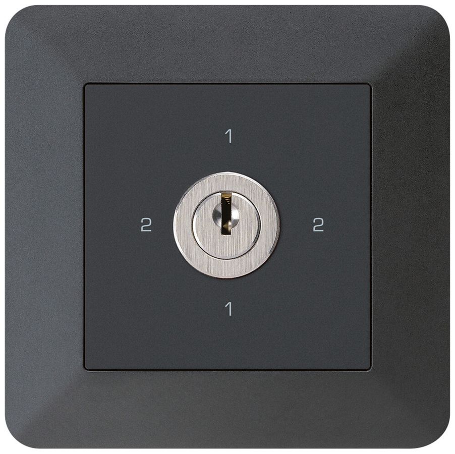UP-Drehschalter kallysto.trend 3/1L schwarz mit Schloss Kaba 8