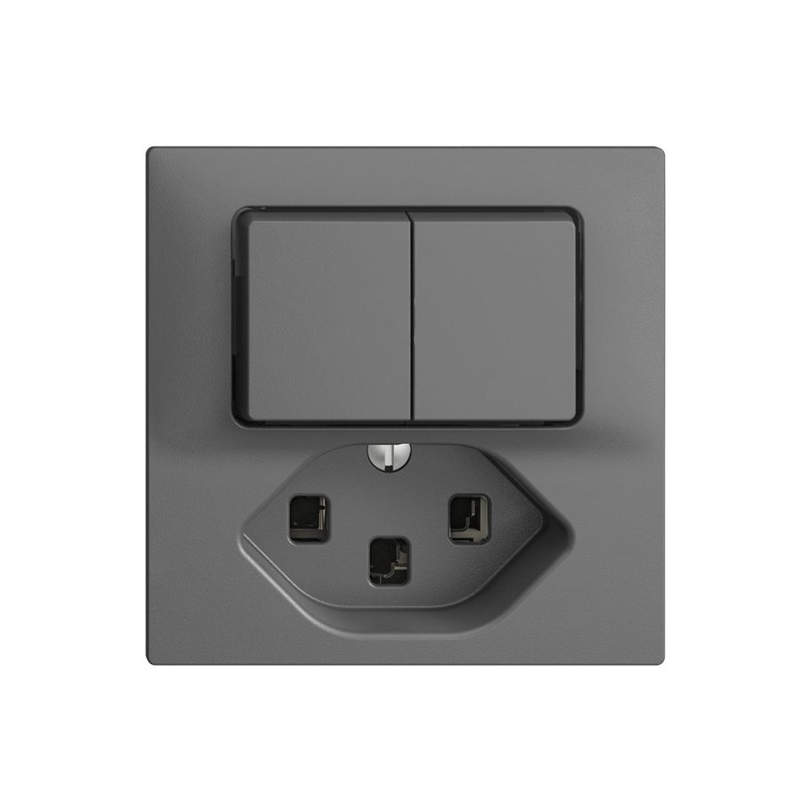 Combinaison A-R+3/1L+T23 16A EDIZIOdue gris foncé