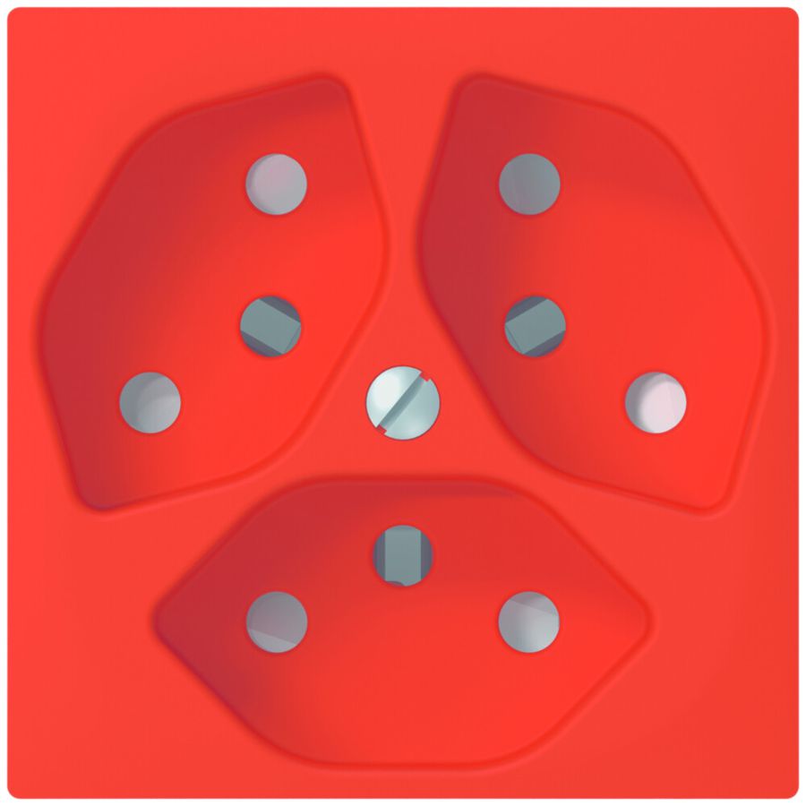 Placca frontale SIDUS arancione per 3×T13/1 con shutter