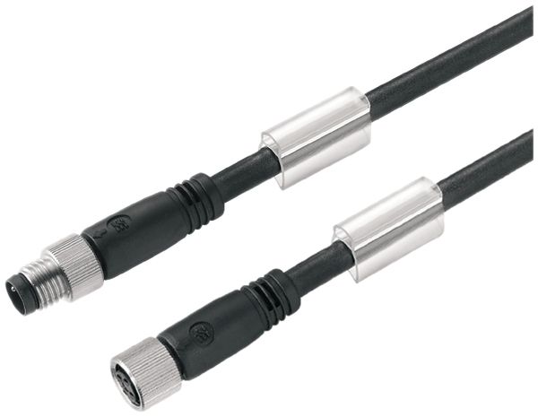 Kabel Weidmüller SAIL M8/M8 3L 3m Stift/Buchse gerade PUR schwarz