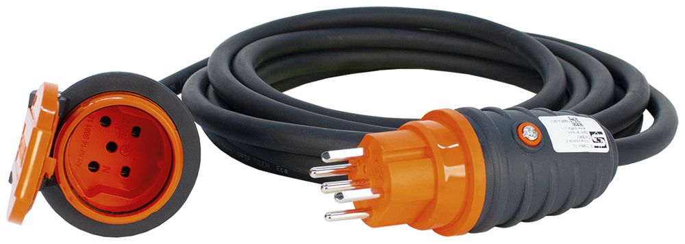 Cavo di prolunga Steffen GdV 5×2.5mm² 5m T15/T15 per l'industria nero