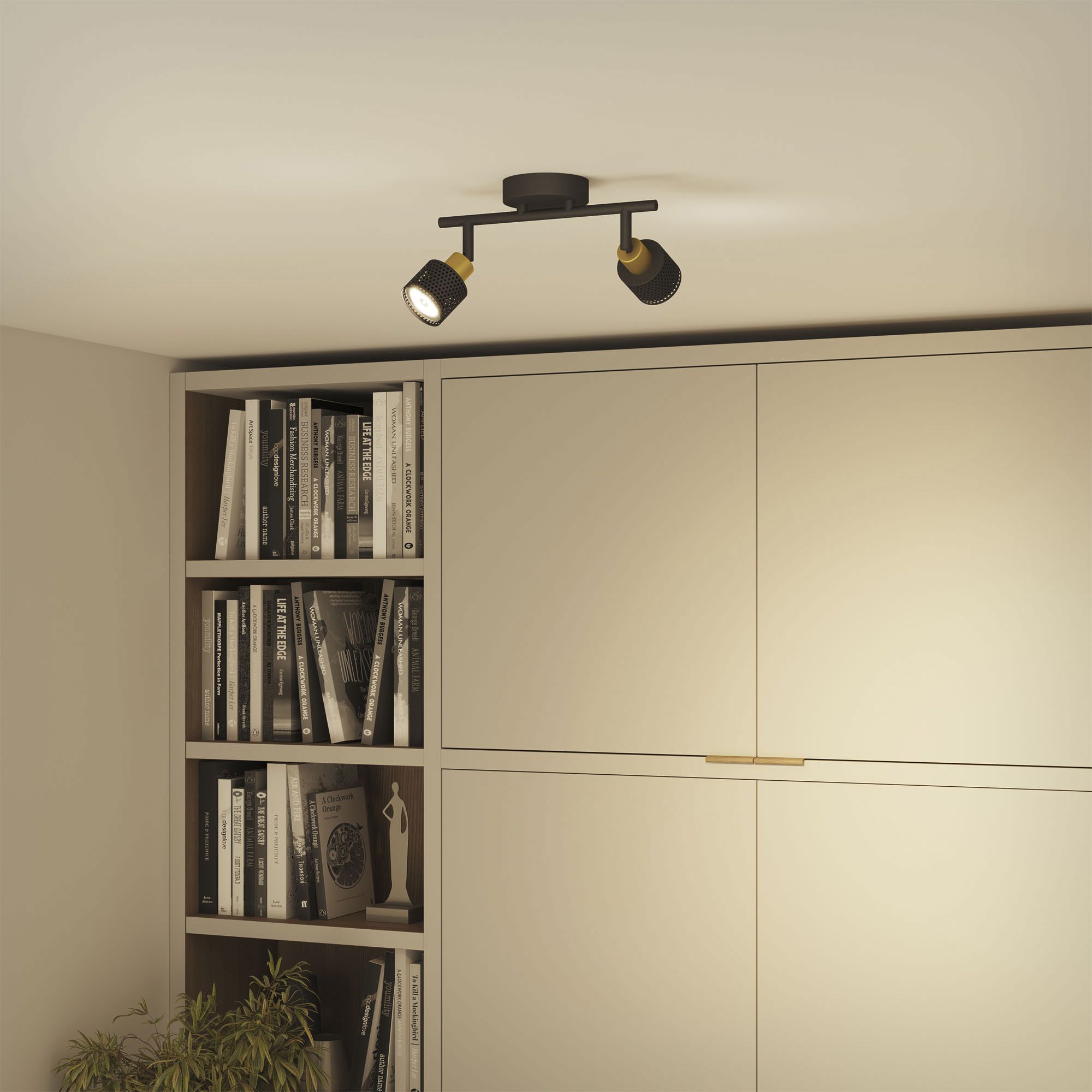 Spot Philips Niall GU10 2×5W 274×134mm schwarz/Messing