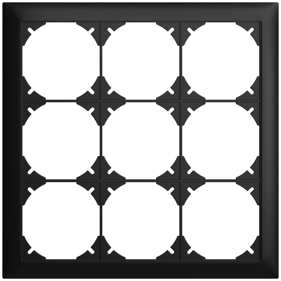 Cadre de recouvrement EDIZIOdue 3×3 noir