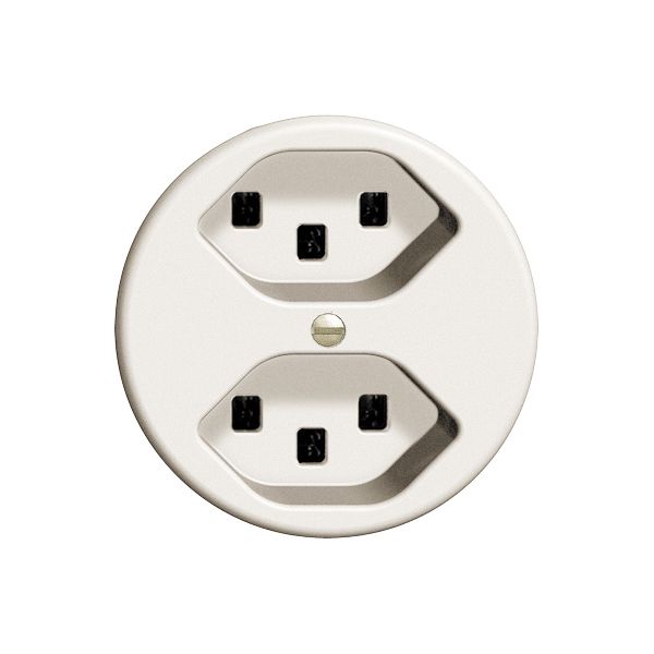 Presa FH 2×T23 16A bianco, con morsetti innest.