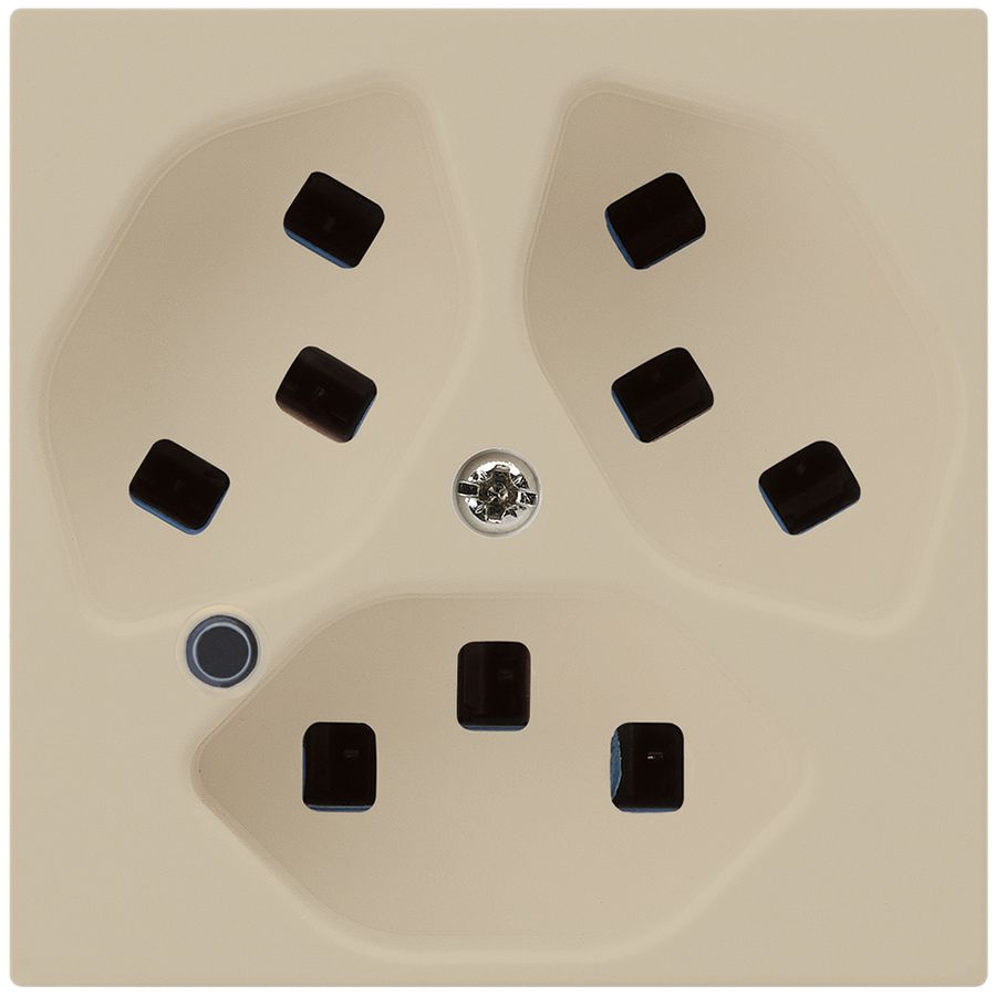 Prise Hager kallysto 3×T23 illuminé A beige