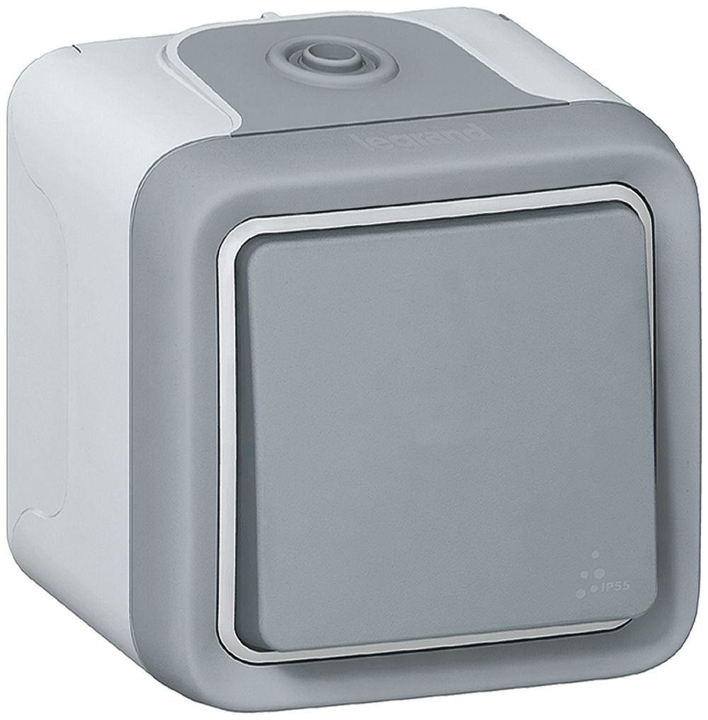 Contact à bascule AP PLEXO 0/1L gris