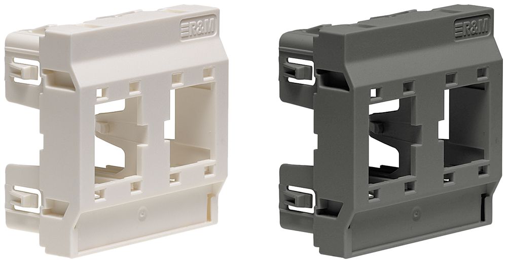 Frontplatte 2×RJ45, schwarz, 45×45mm mit Bezeichnungsschild