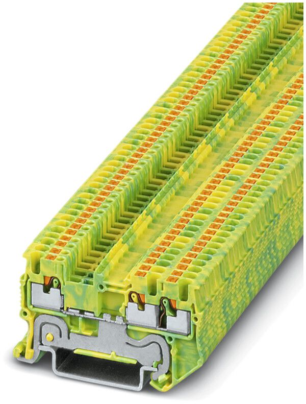 Durchgangsreihenklemme Push-In TWIN 0.14…1.5mm² grün/gelb