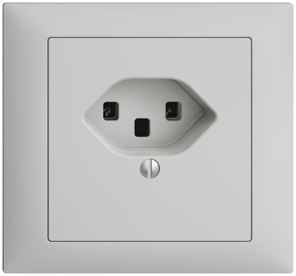 EB-Steckdose EDIZIOdue T23 16A hellgrau, Schraubklemmen