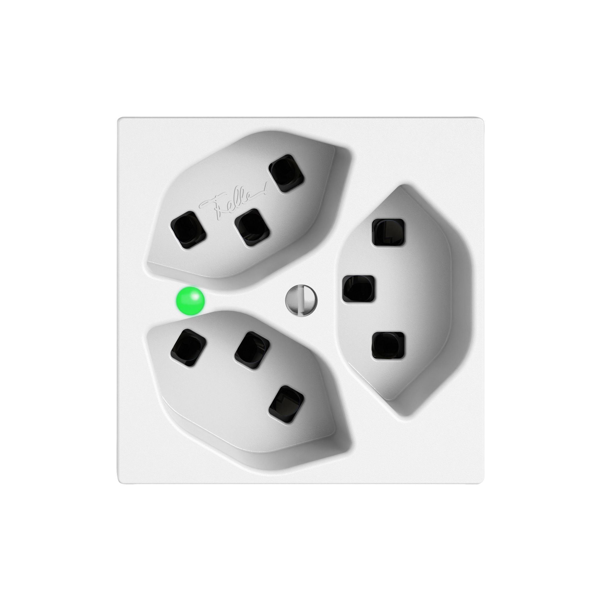 Steckdose EDIZIO.liv Typ 23 16A 250V 60×60mm weiss